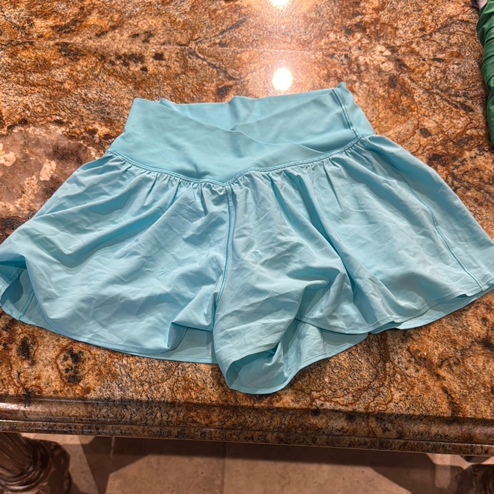 Aerie Blue Skorts with Flowy Design and Wide Waistband